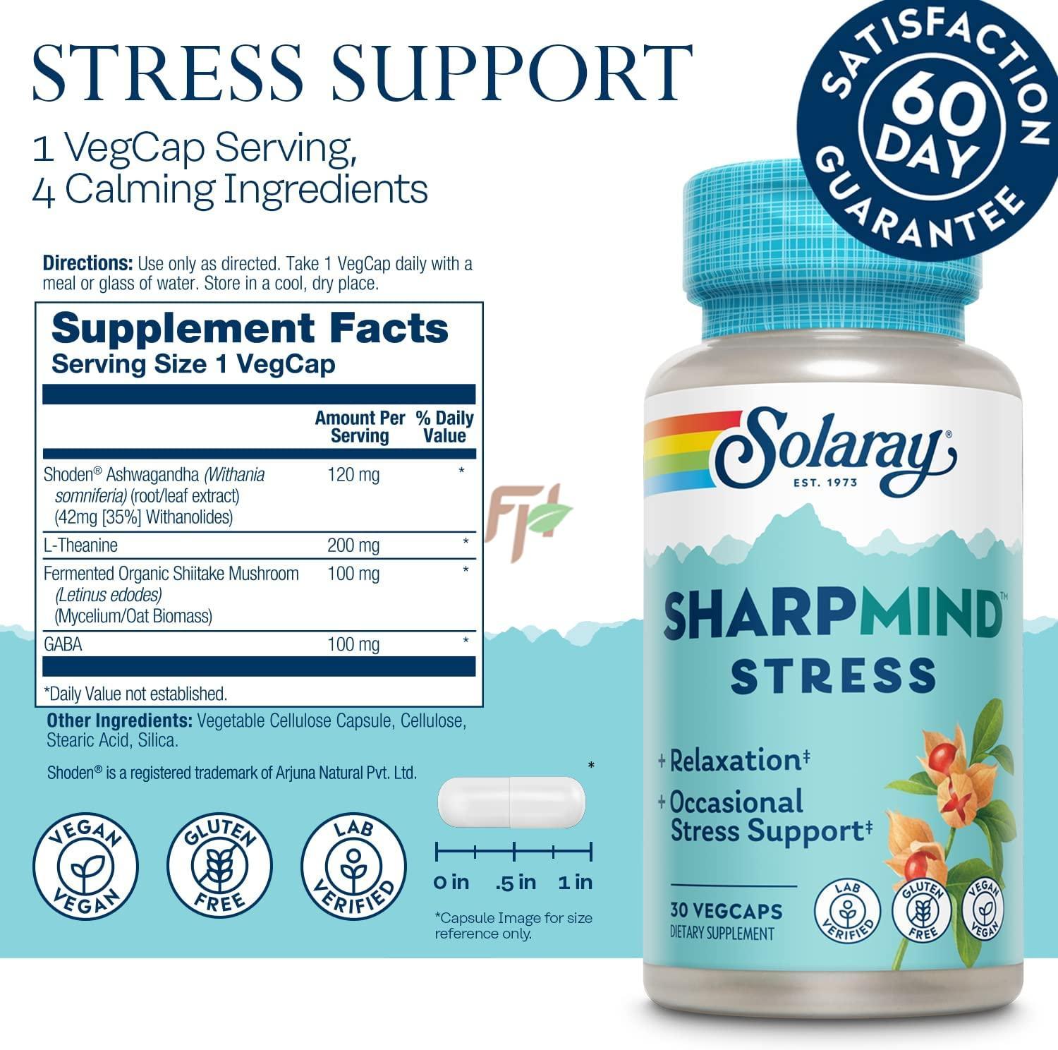 Solaray Sharp Mind Solaray SHARPMIND STRESS (30 капсул) - Купить антистресс комплекс в ...